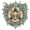 Biohazard with ouroboros snake tattoo design idea