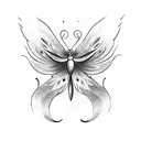 Butterfly and a Phoenix  tattoo design idea