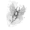 Butterfly and a Phoenix  tattoo design idea