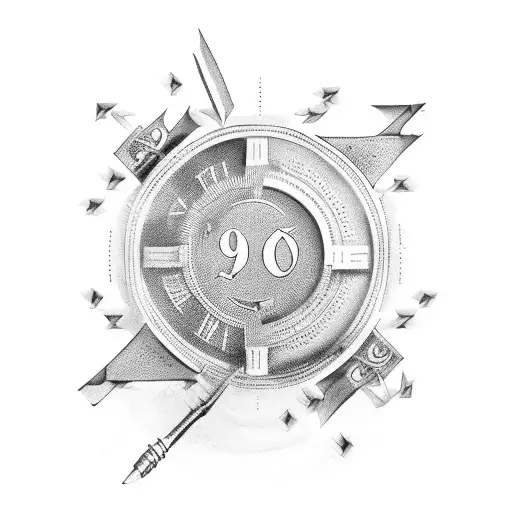 1967 in Roman numerals with arrows at the ends tattoo design idea