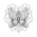 beach butterfly heart dna brain tattoo design idea