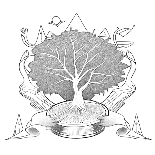 from a tree to a guitar tattoo design idea