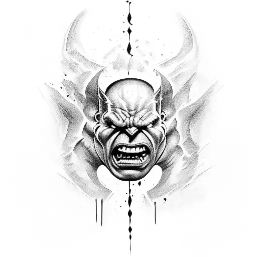 incredible hulk standing up tattoo design idea