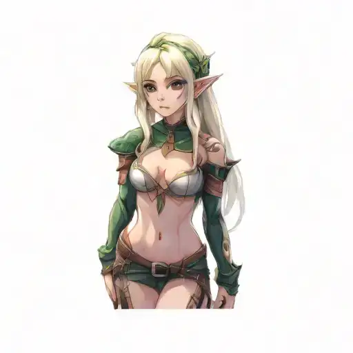 a female elf tattoo design idea