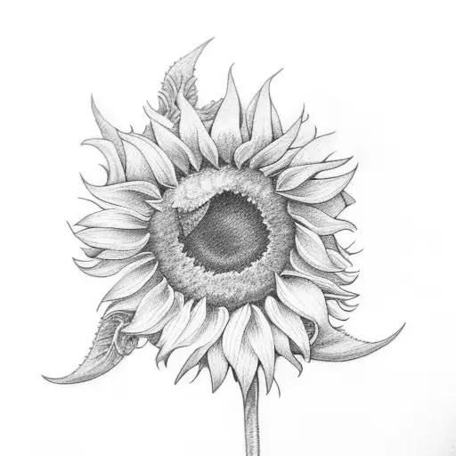 two sunflowers tattoo design idea