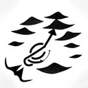 Anchor rocket waves tattoo design idea