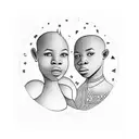 African king and son holding hands tattoo design idea
