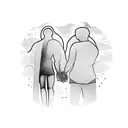 African king and son holding hands tattoo design idea