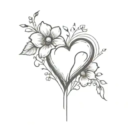 realistic heart with flowers coming out with a bandaid  tattoo design idea
