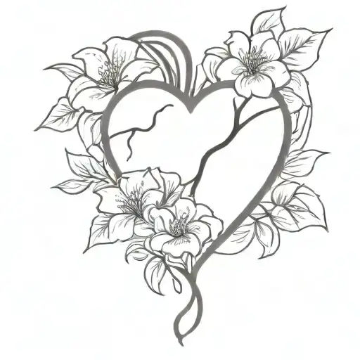 realistic heart with flowers coming out with a bandaid  tattoo design idea