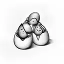 eggs on toast tattoo design idea