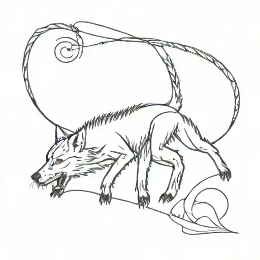 tarantula doing a kickflip surrounded by Siberian husky tattoo design idea