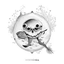 Underwater scene with a humorous twist tattoo design idea