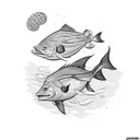 Underwater scene with a humorous twist tattoo design idea