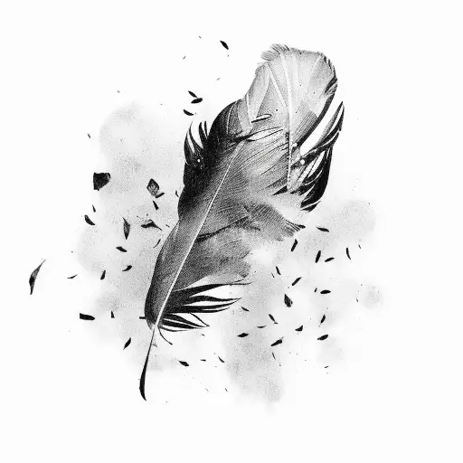 crow feathers  scattered around tattoo design idea