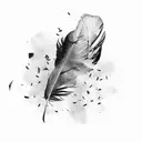 crow feathers  scattered around tattoo design idea