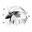 crow feathers  scattered around tattoo design idea