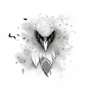 crow feathers  scattered around tattoo design idea
