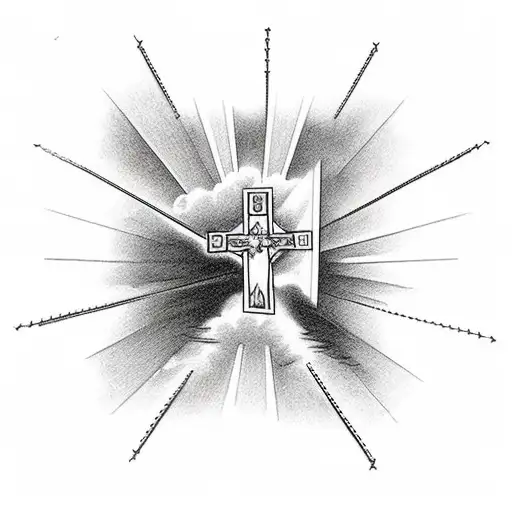 staircase to heaven and with Jesus waiting on top and with the crucifix of Jesus at the bottom and with an area to add n tattoo design idea