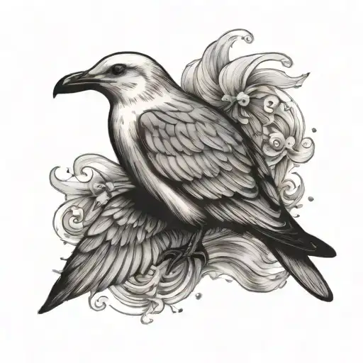 sea gull tattoo design idea