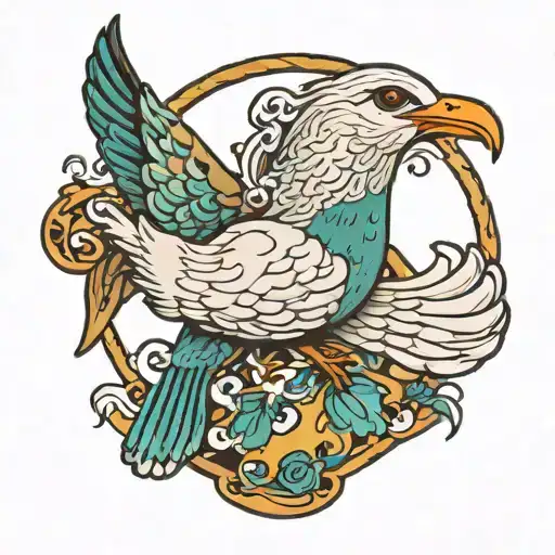 sea gull tattoo design idea