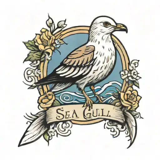 sea gull tattoo design idea