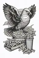 sea gull French fries  tattoo design idea