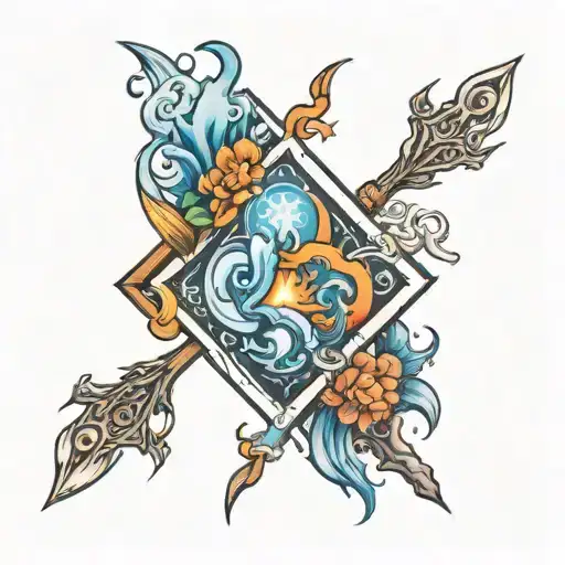 four elements tattoo design idea