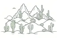 landscape filled with cacti tattoo design idea