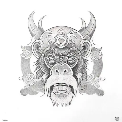 Mandrill tattoo design idea