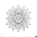 A dotwork mandala incorporating each child's name and birthdate tattoo design idea