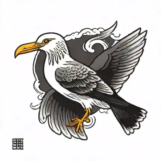 seagull tattoo design idea