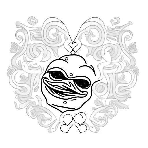 pepe name with a heart at the end tattoo design idea