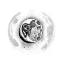 moon with JJ tattoo design idea