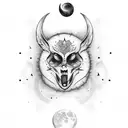 moon with JJ tattoo design idea