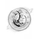 crescent moon with JJ initials tattoo design idea