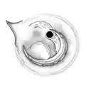 crescent moon with JJ initials tattoo design idea