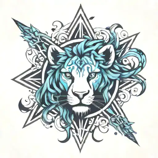 leo star sign tattoo design idea