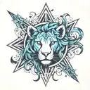 leo star sign tattoo design idea