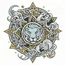 leo star sign tattoo design idea