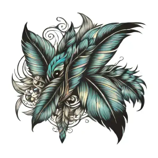 duck feather tattoo design idea
