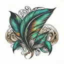 duck feather tattoo design idea
