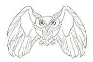 owl wings spread wide tattoo design idea