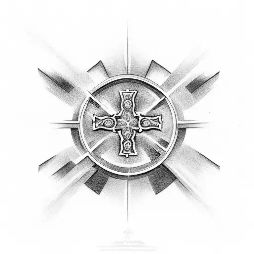 Christian Cross with the verse John 14:6 tattoo design idea