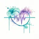heartbeat line going horizontal tattoo design idea
