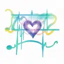 heartbeat line going horizontal tattoo design idea