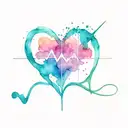 heartbeat line going horizontal tattoo design idea