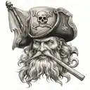 White Beard Pirate Flag tattoo design idea