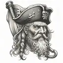 White Beard Pirate Flag tattoo design idea