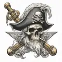 White Beard Pirate Flag tattoo design idea
